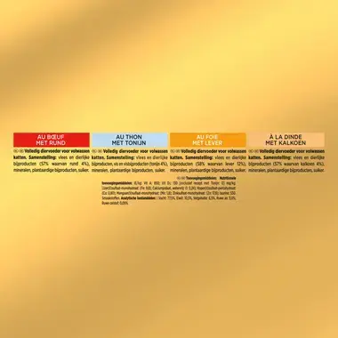 GOURMET™ Gold Mousse met Tonijn, Lever, Kalkoen, Rund kattenvoer nat