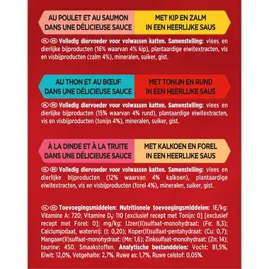 GOURMET™ Mon Petit Duo Intense Mix van Vis & Vlees kattenvoer nat
