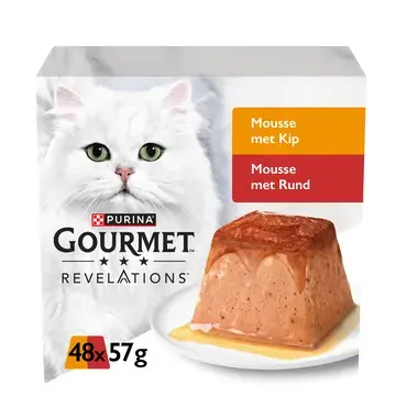 GOURMET™ Revelations Mousse met Kip en Rund kattenvoer nat 48x57g