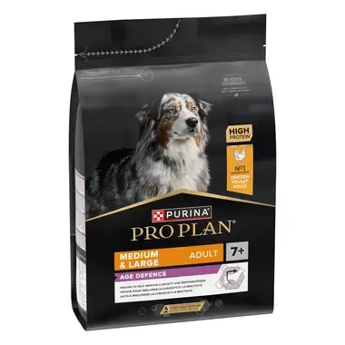 Front PURINA® PRO PLAN® Medium & Large Adult 7+ Age Defence