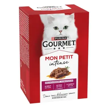 GOURMET™ Mon Petit Intense met Rund, Kalf, Lam kattenvoer nat