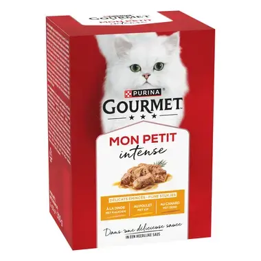 GOURMET™ Mon Petit Intense met Eend, Kip, Kalkoen kattenvoer nat