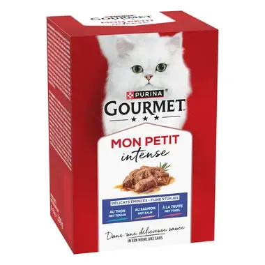 GOURMET™ Mon Petit Intense Vis Selectie (Tonijn, Zalm, Forel) kattenvoer nat