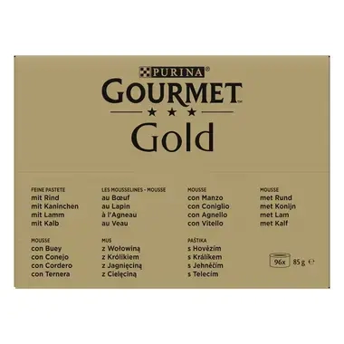 GOURMET™ Gold Mousse met Rund, Konijn, Kalf, Lam kattenvoer nat