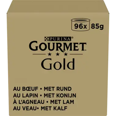 GOURMET™ Gold Mousse met Rund, Konijn, Kalf, Lam kattenvoer nat