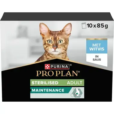 PURINA® PRO PLAN® Adult STERILISED MAINTENANCE met witvis in saus
