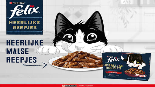 Kat eet Felix heerlijke reepjes