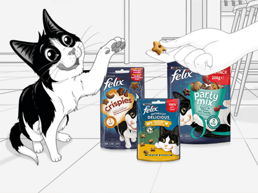 Felix krijgt kattensnacks