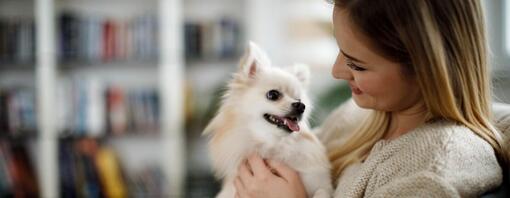 Vrouw met klein hondje